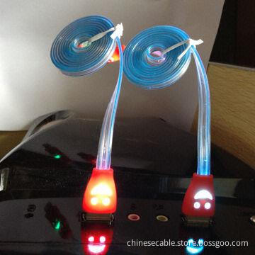 Colorful Smiling USB Cable with LED Light